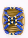 Salvadore Blue & Gold Hair Comb