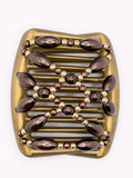 Pearl Brown & Gold Hair Comb