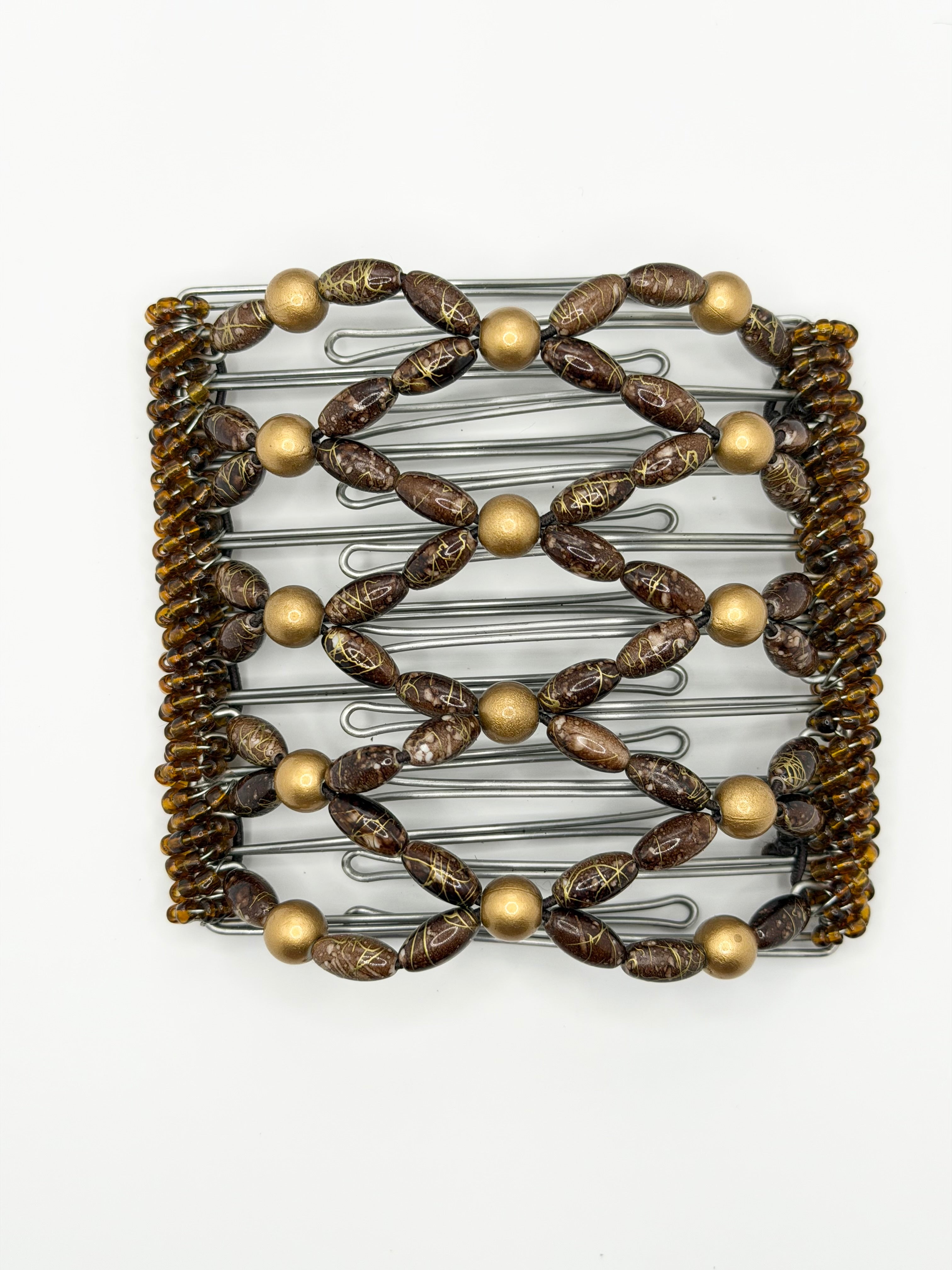 Meteorite Deep Brown Stainless Steel Hair Comb