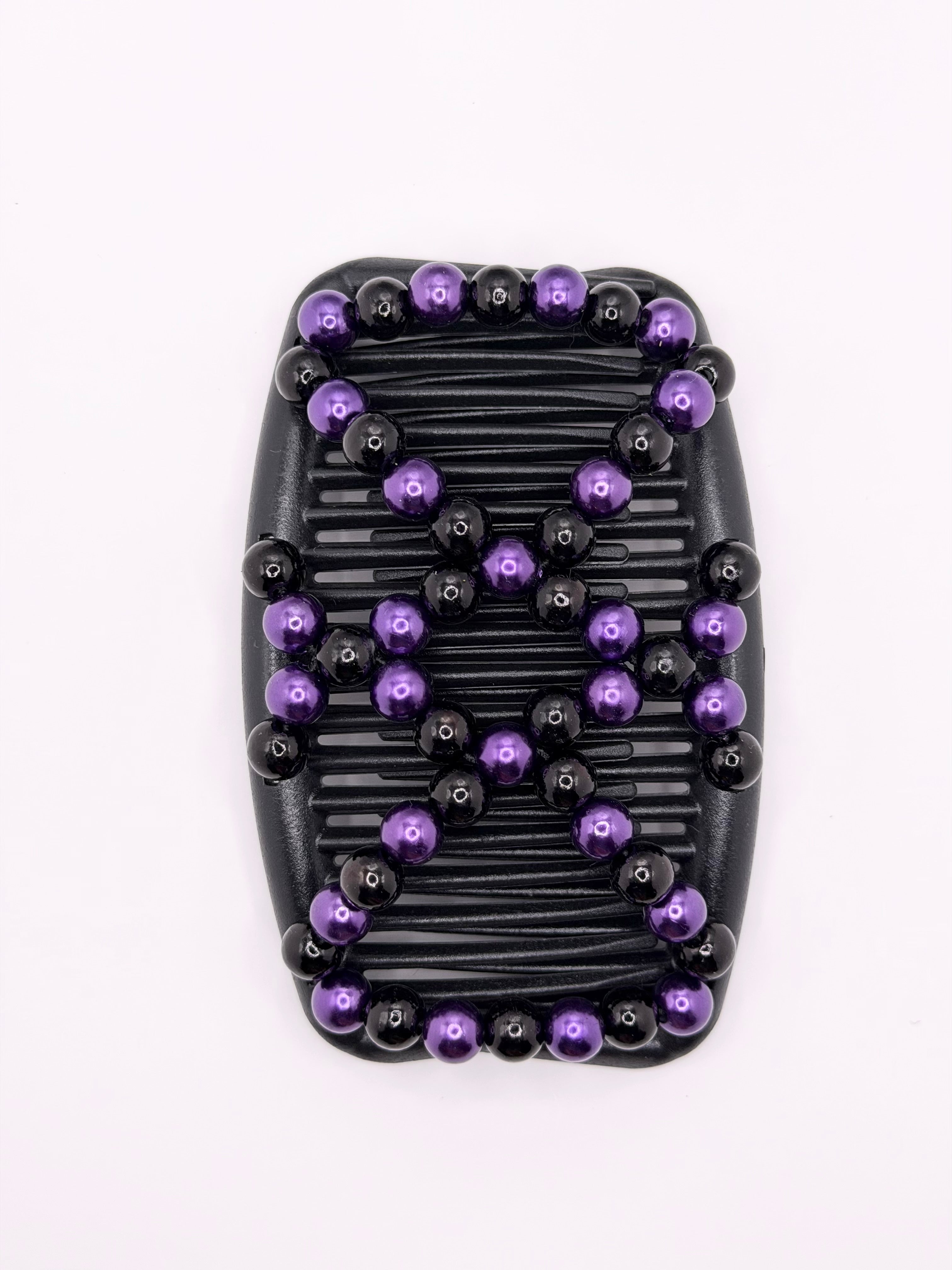 Pearl Black Purple & Black Hair Comb
