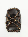 Wood Brown & Gold Hair Comb