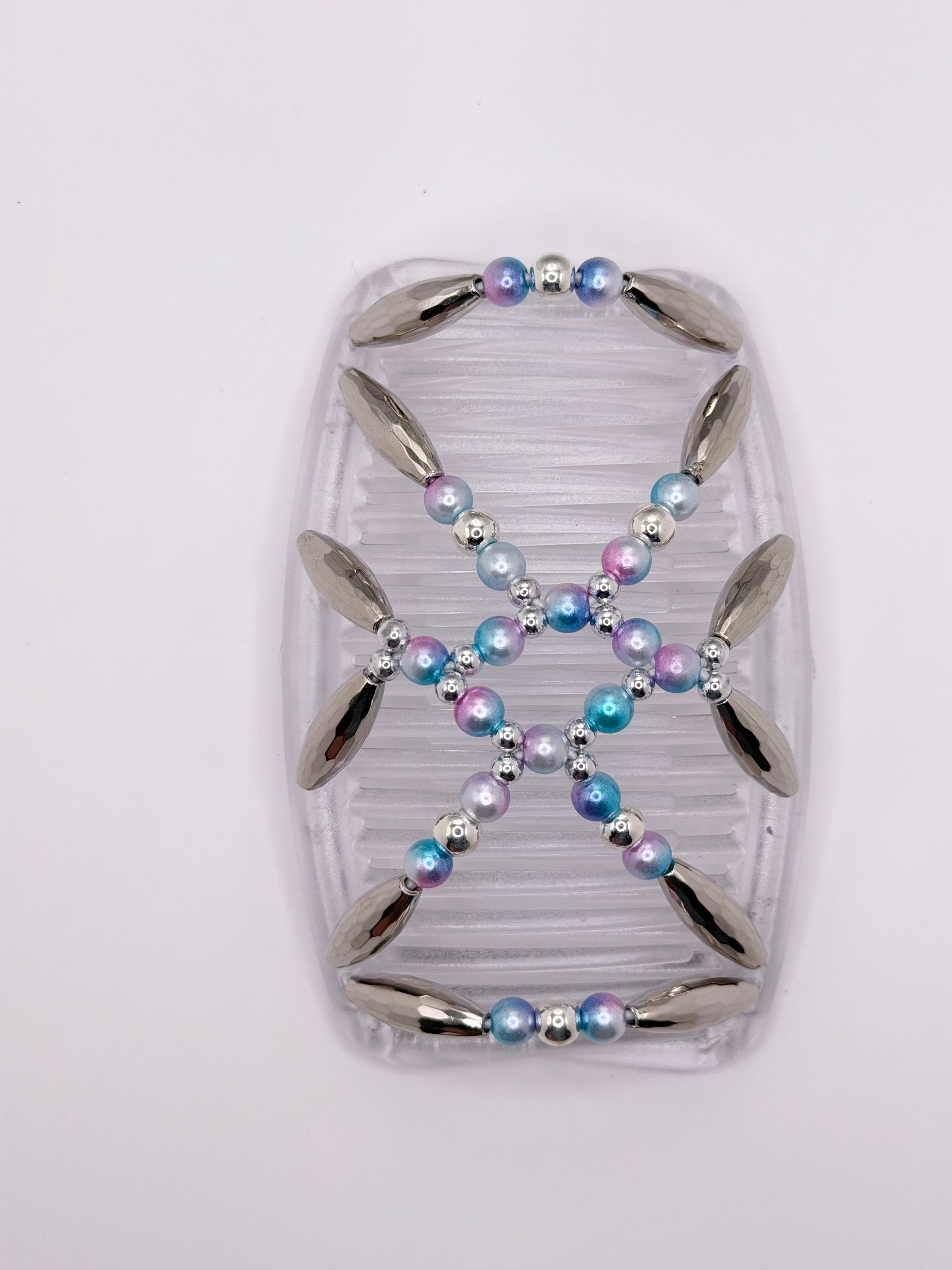Majestic Silver Unicorn Clear Comb