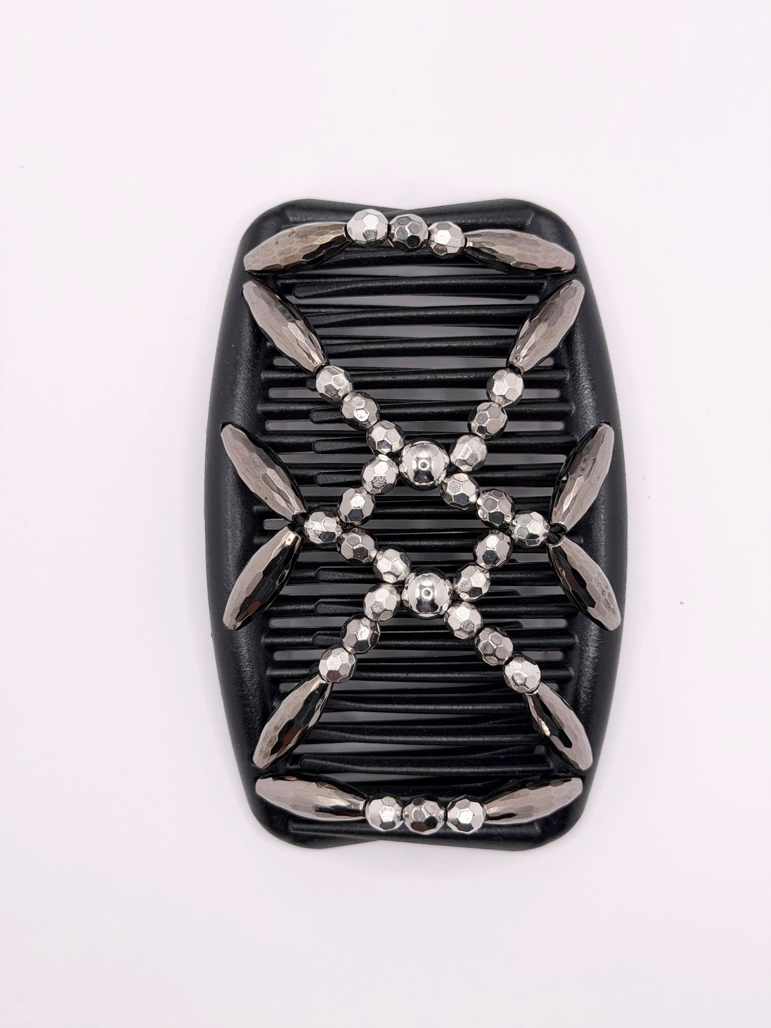 Majestic Charcoal Silver & Black Hair Comb