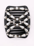 Pearl Black & Silver Hair Comb