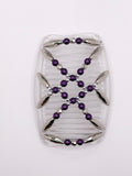 Majestic Silver & Purple Hair Comb