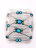 Tuby Silver & Turquoise Drum Hair Comb