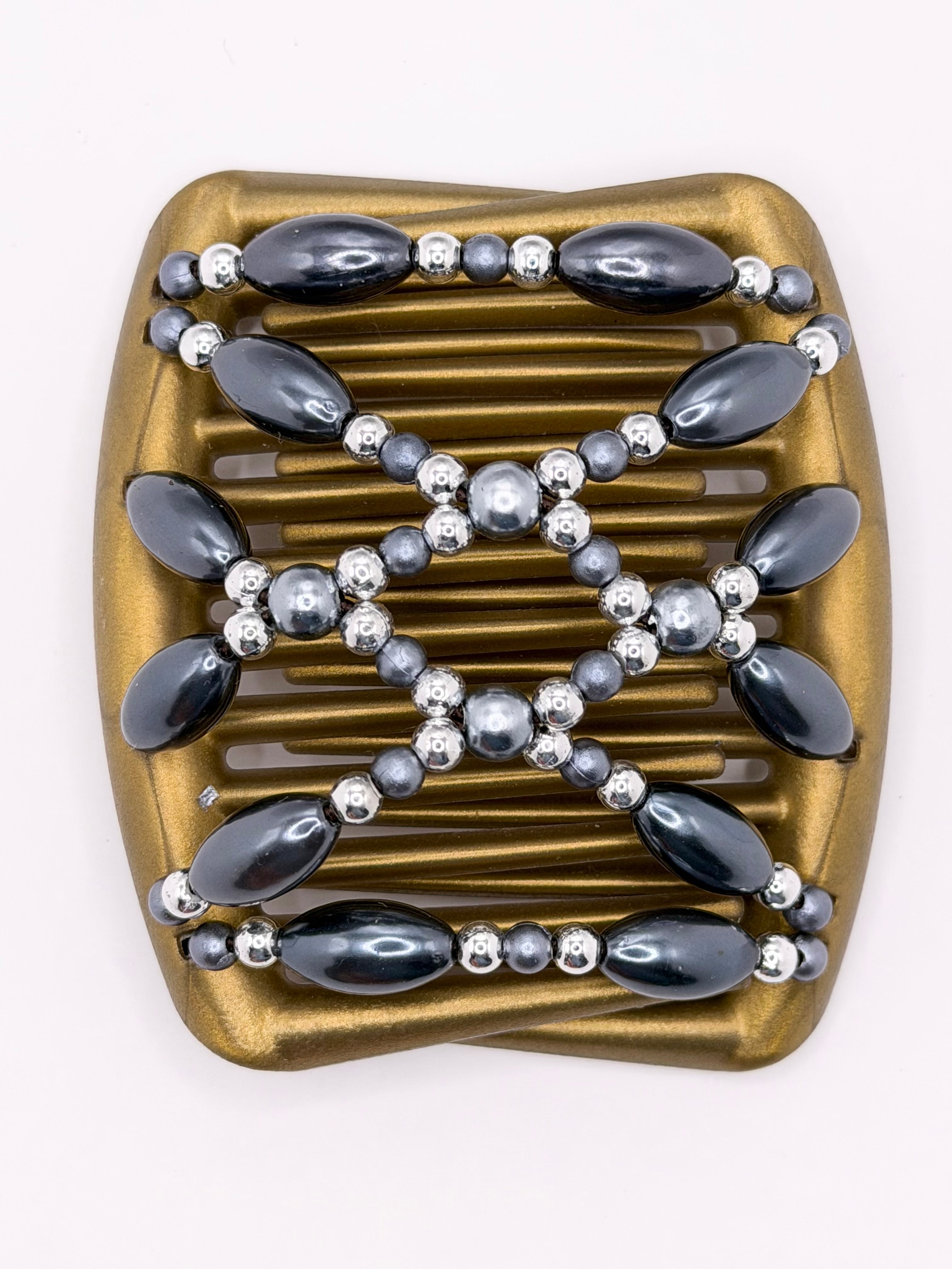 Pearl Blue Silver Gold Comb