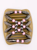 Majestic Charcoal & Pink Hair Comb
