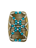 Majestic Silver Turquoise Hair Comb
