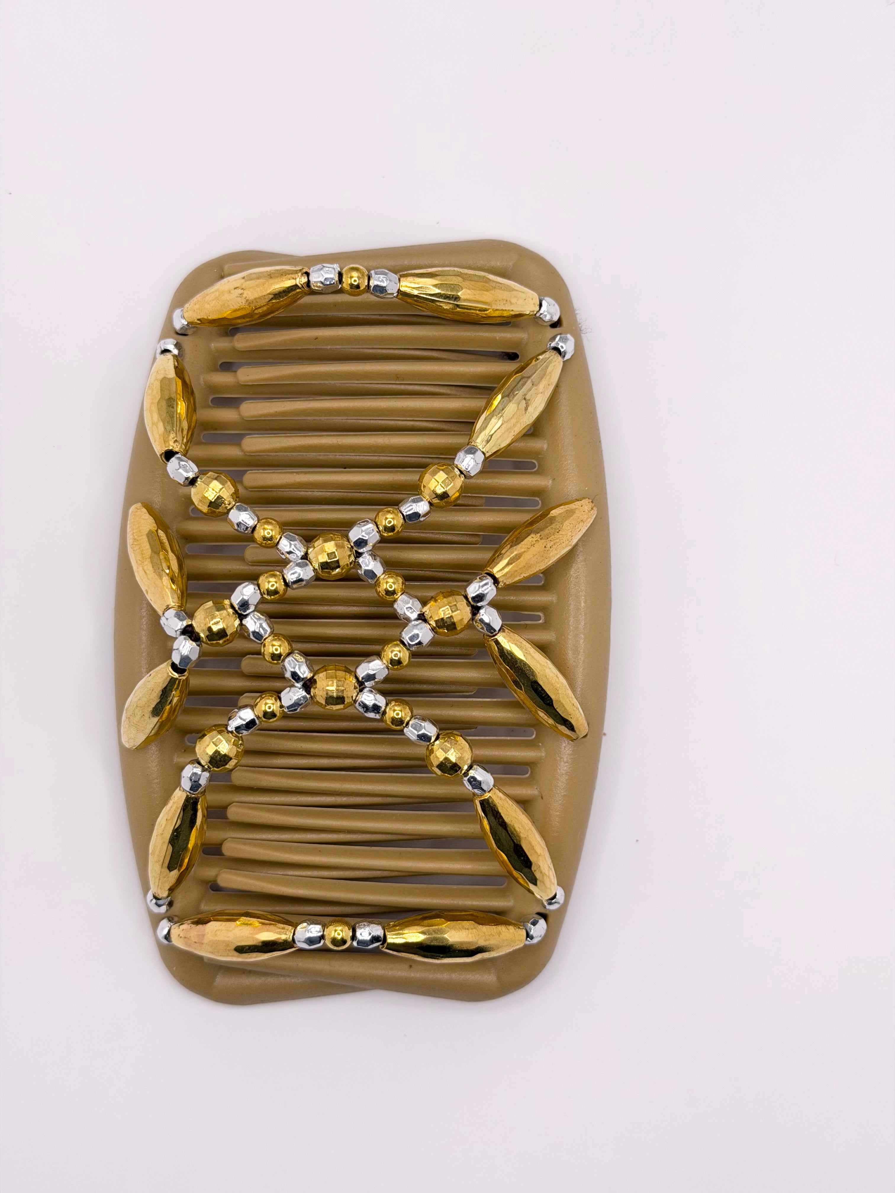 Majestic Gold Silver Tan comb