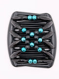 Pearl Black & Turquoise Hair Comb