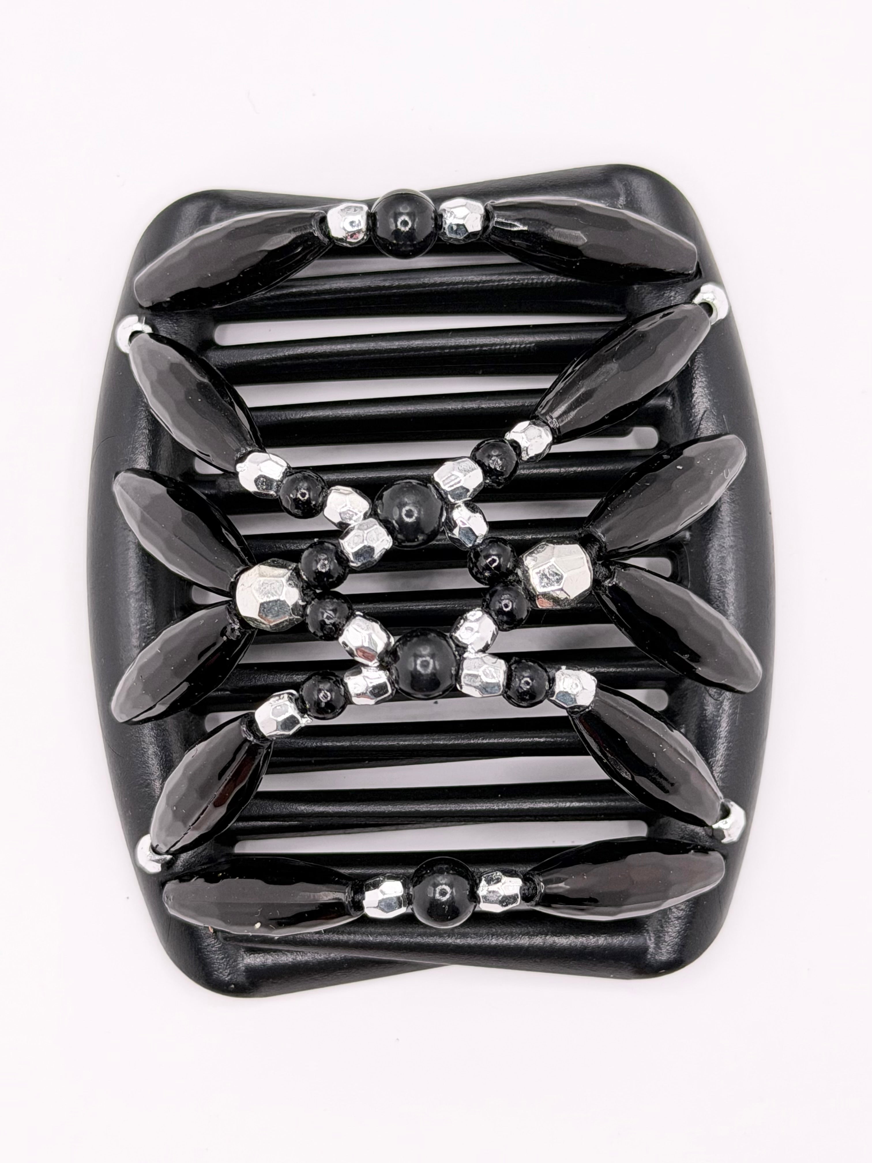 Pearl Black Silver Black comb