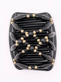 Pearl Black & Gold  Hair Comb