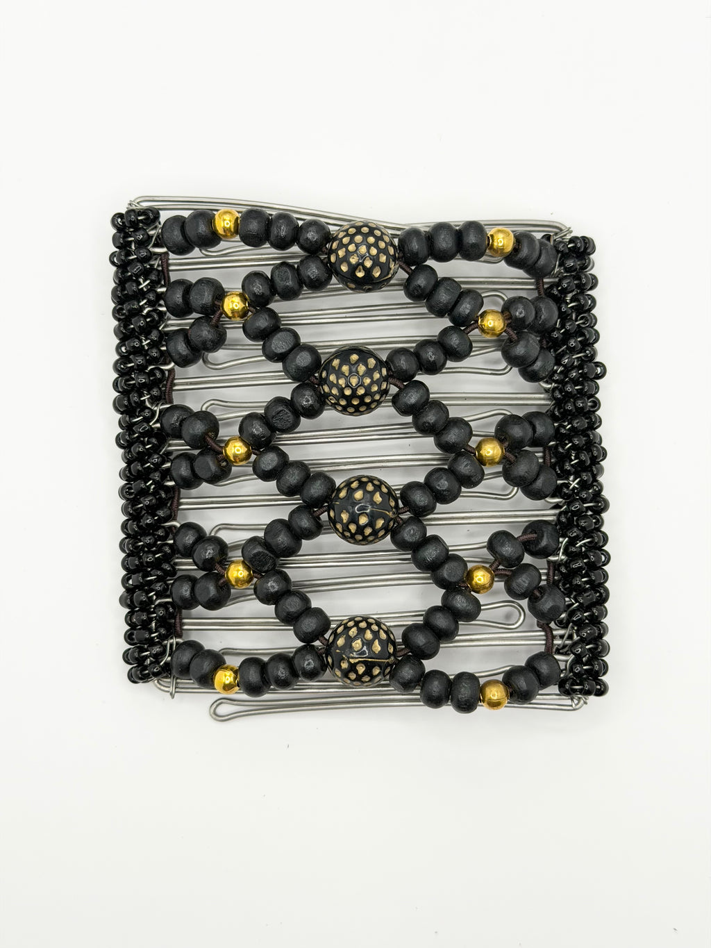 Black & Gold Stainless Steel Hair Comb