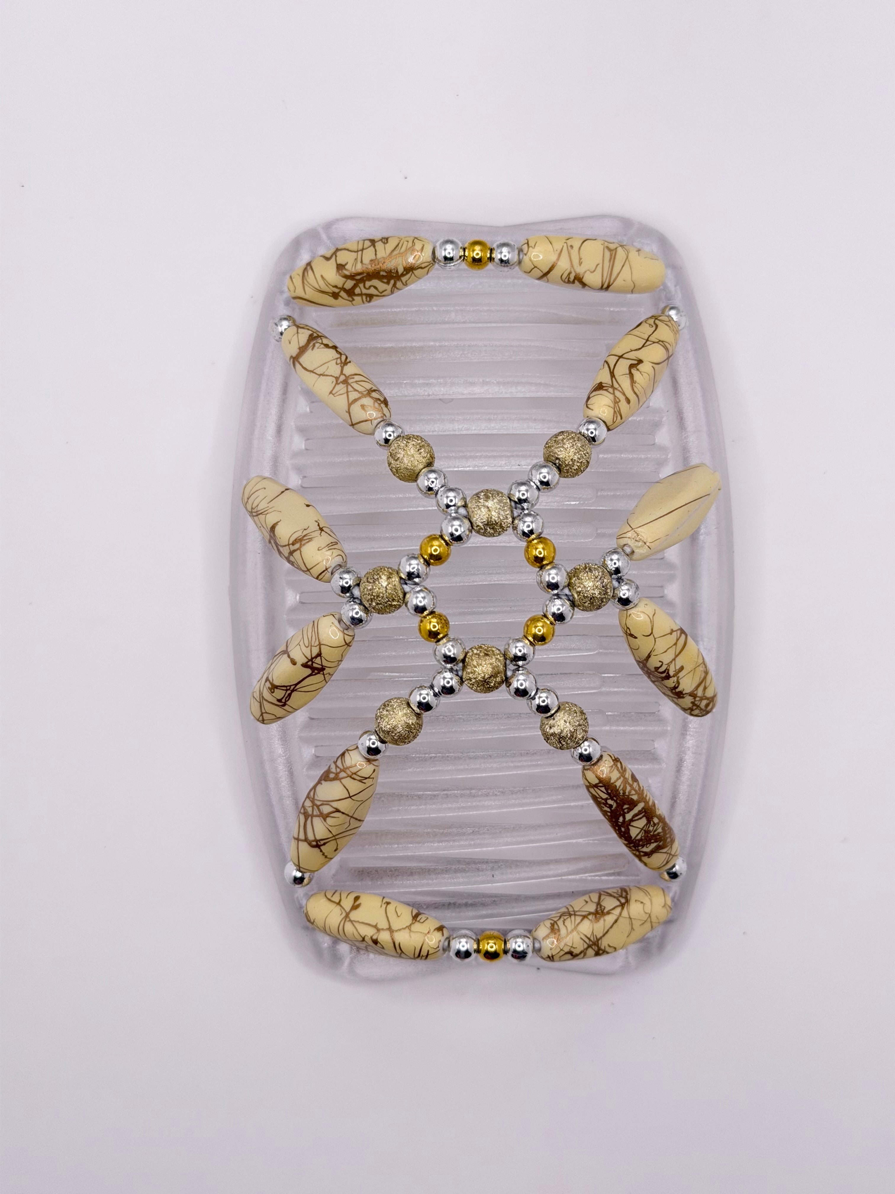 Salvadore Cream/Silver Clear Comb