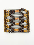 Mixed Tribal Wood Stainless Steel Hair Comb