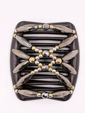 Majestic Charcoal Silver & Gold Hair Comb Small
