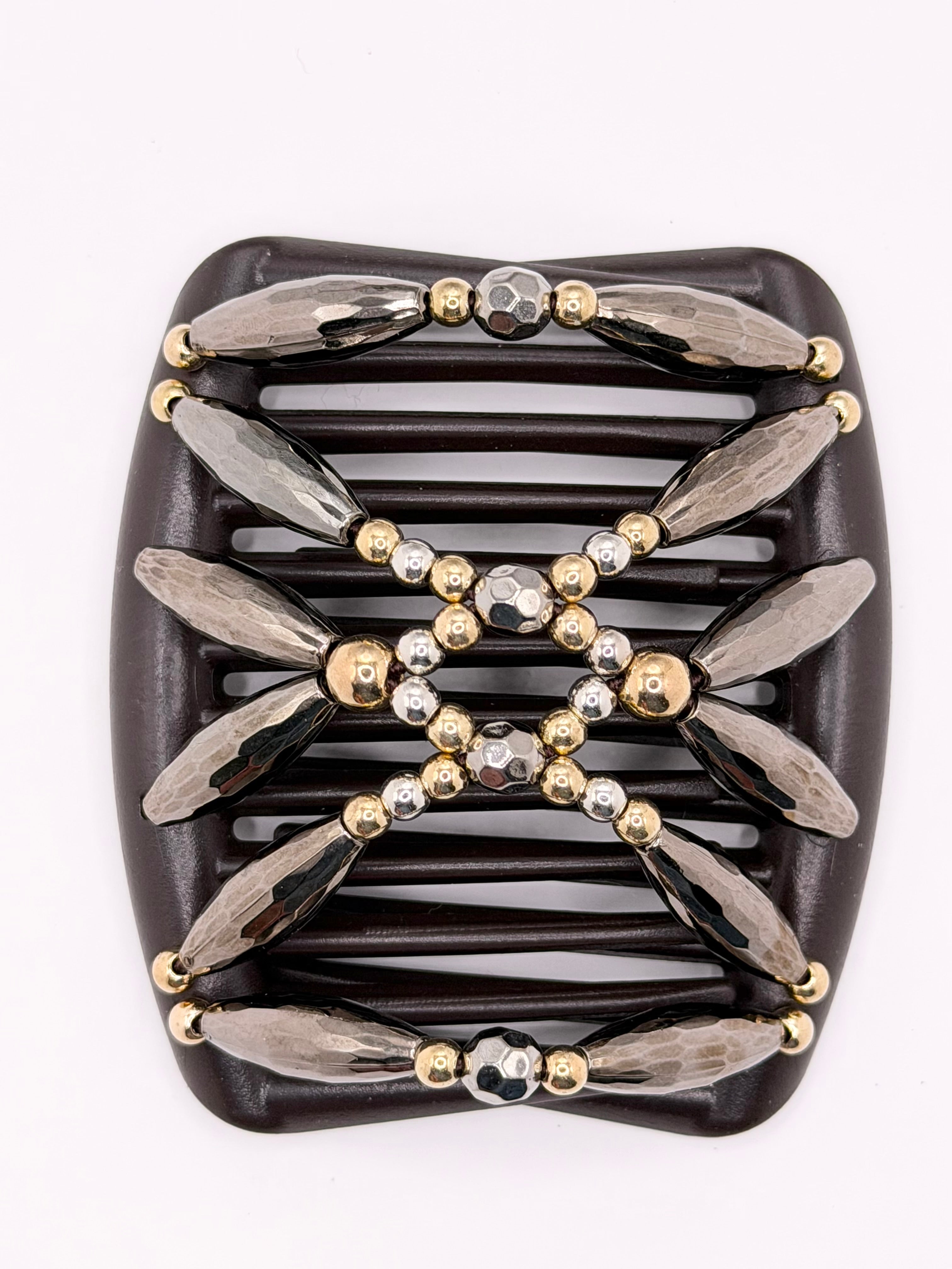 Majestic Charcoal Silver/Gold brown Comb
