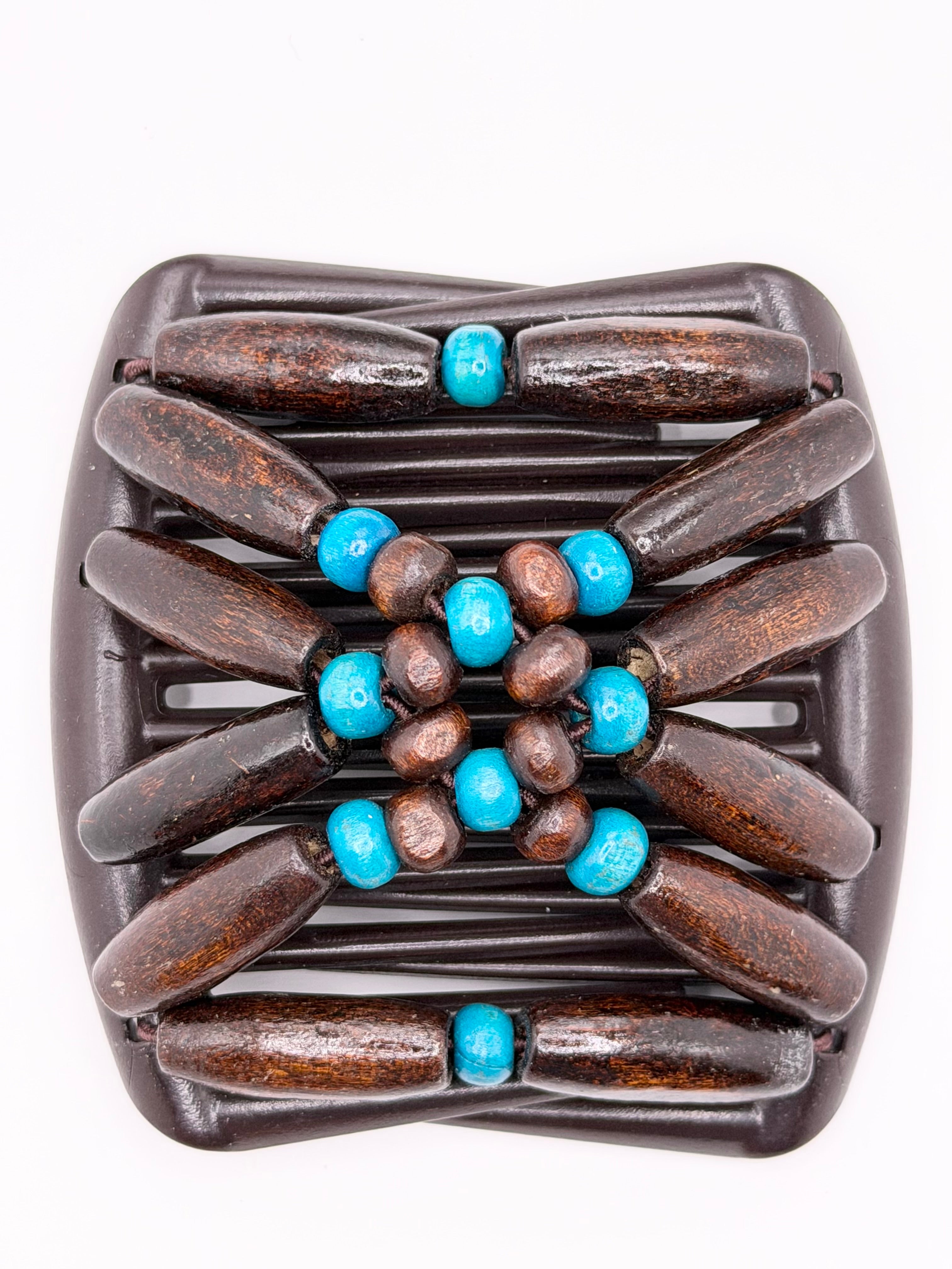 Wood Brown Comb Turquoise Brown Comb