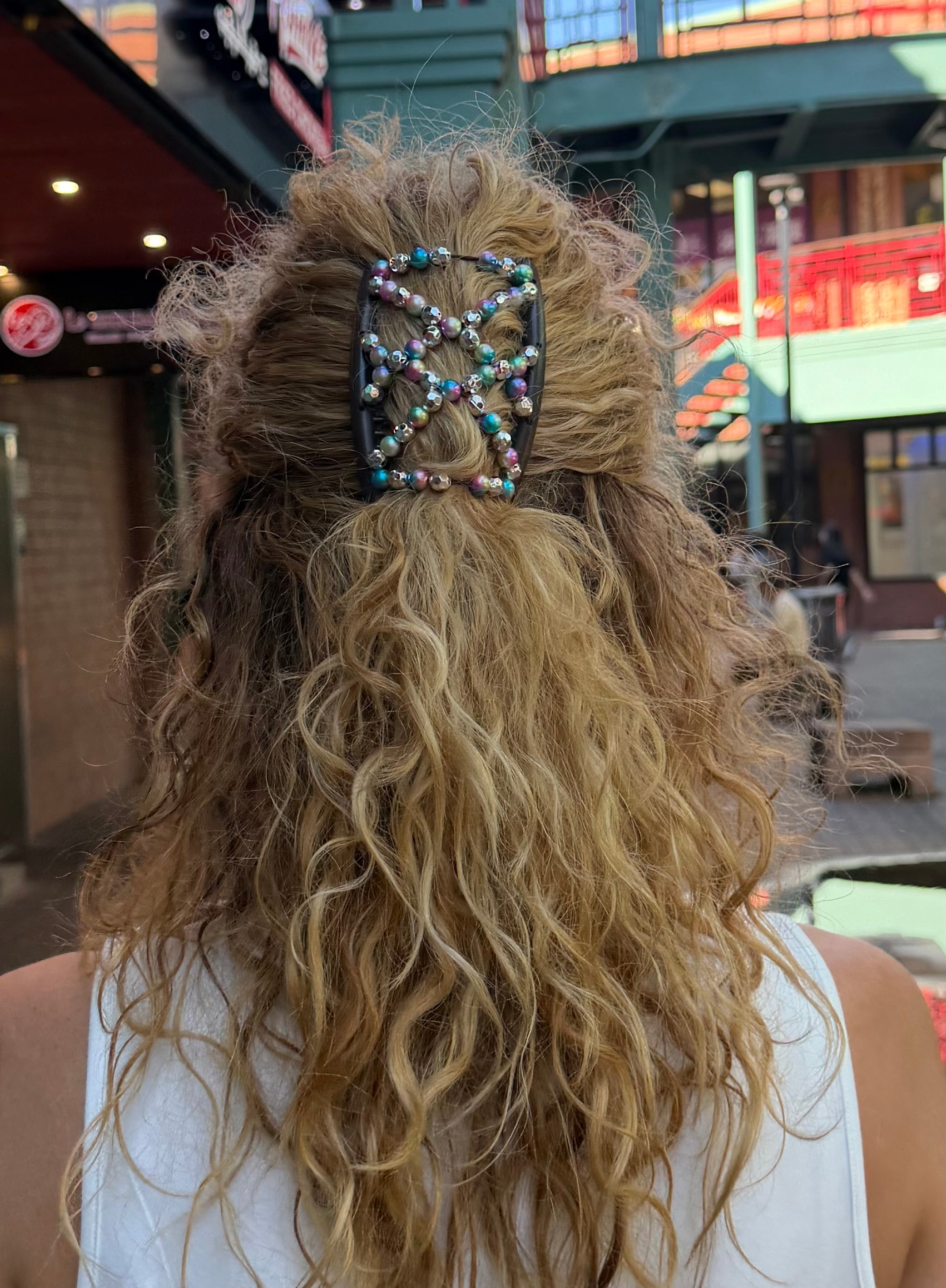 Pearl Multi Silver Hair Comb