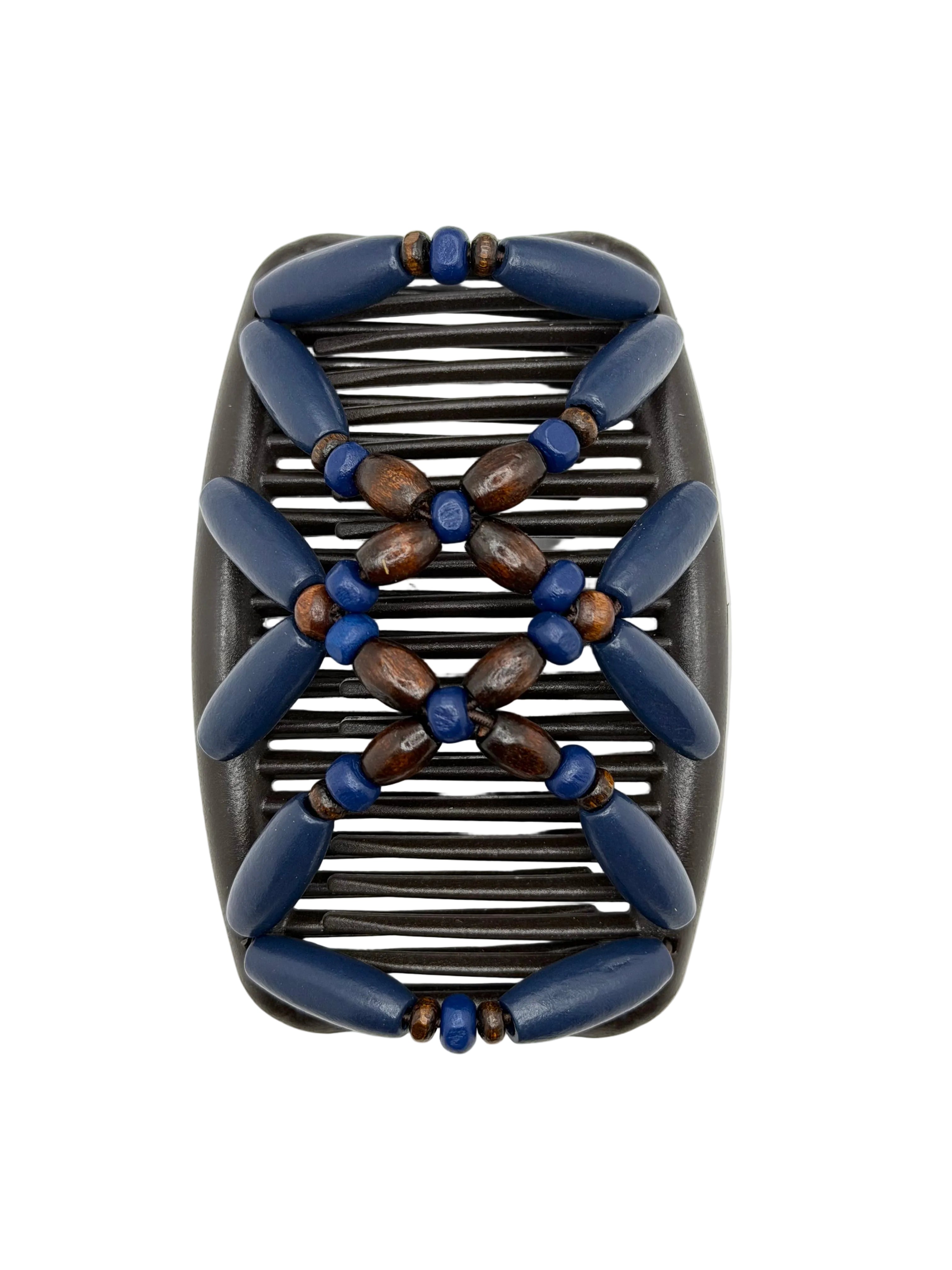 Navy Wood Hair Comb