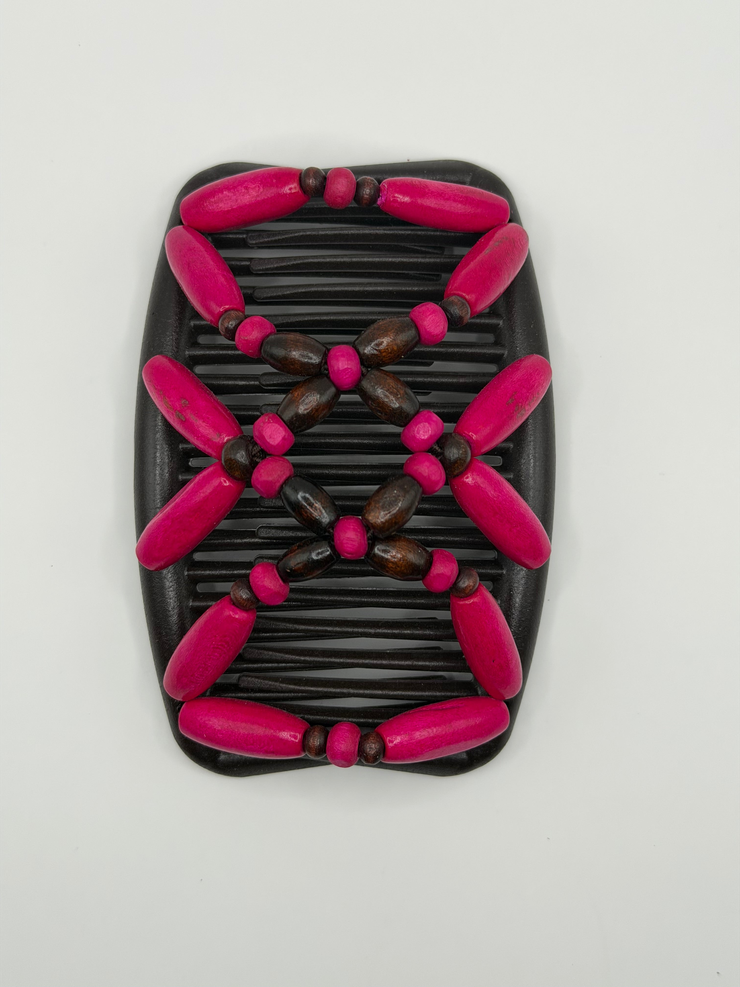 Wood Hot Pink Hair Comb