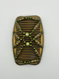 Vintage Gold & Green Hair Comb