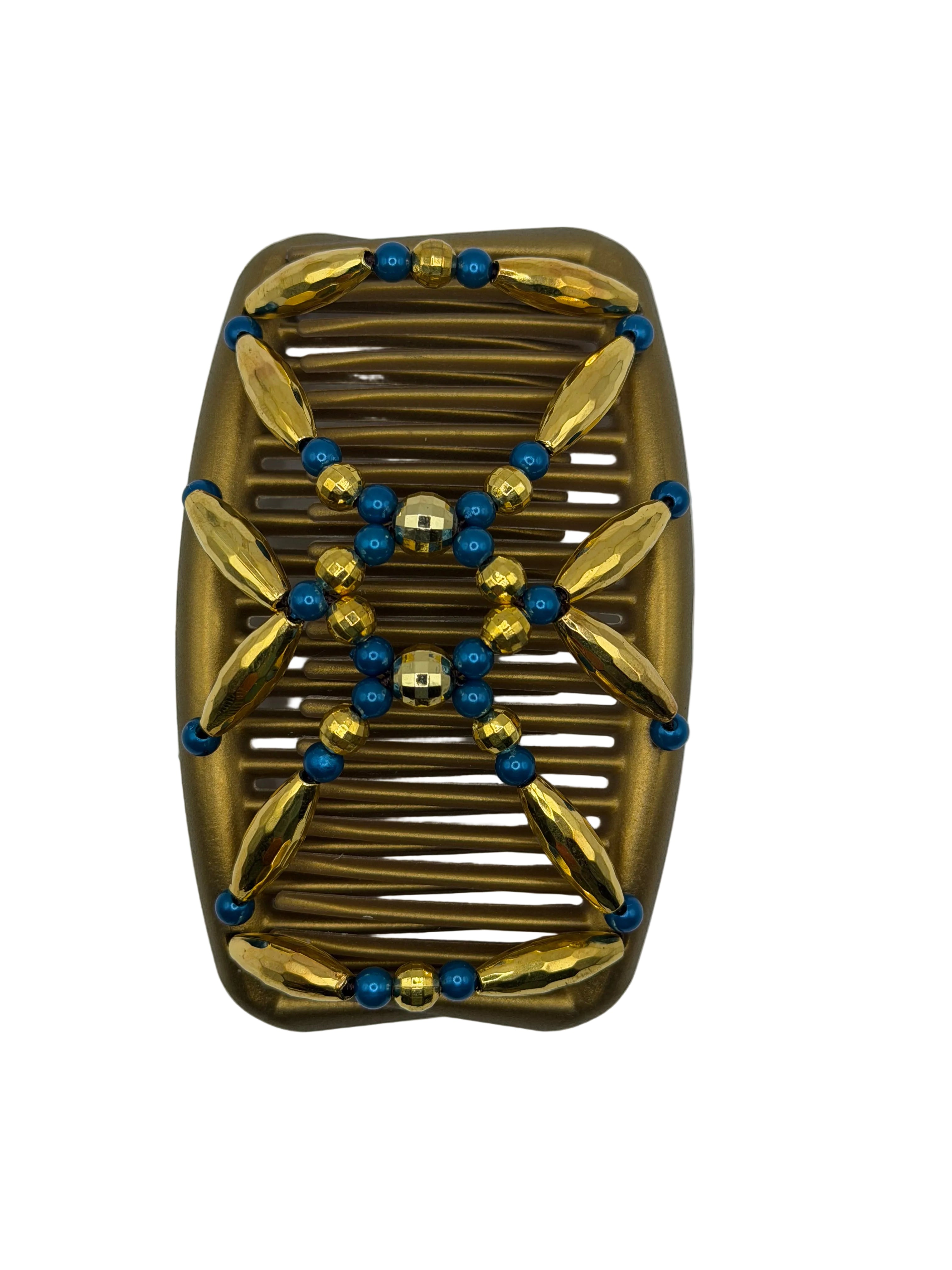 Majestic Gold & Royal Blue Hair Comb