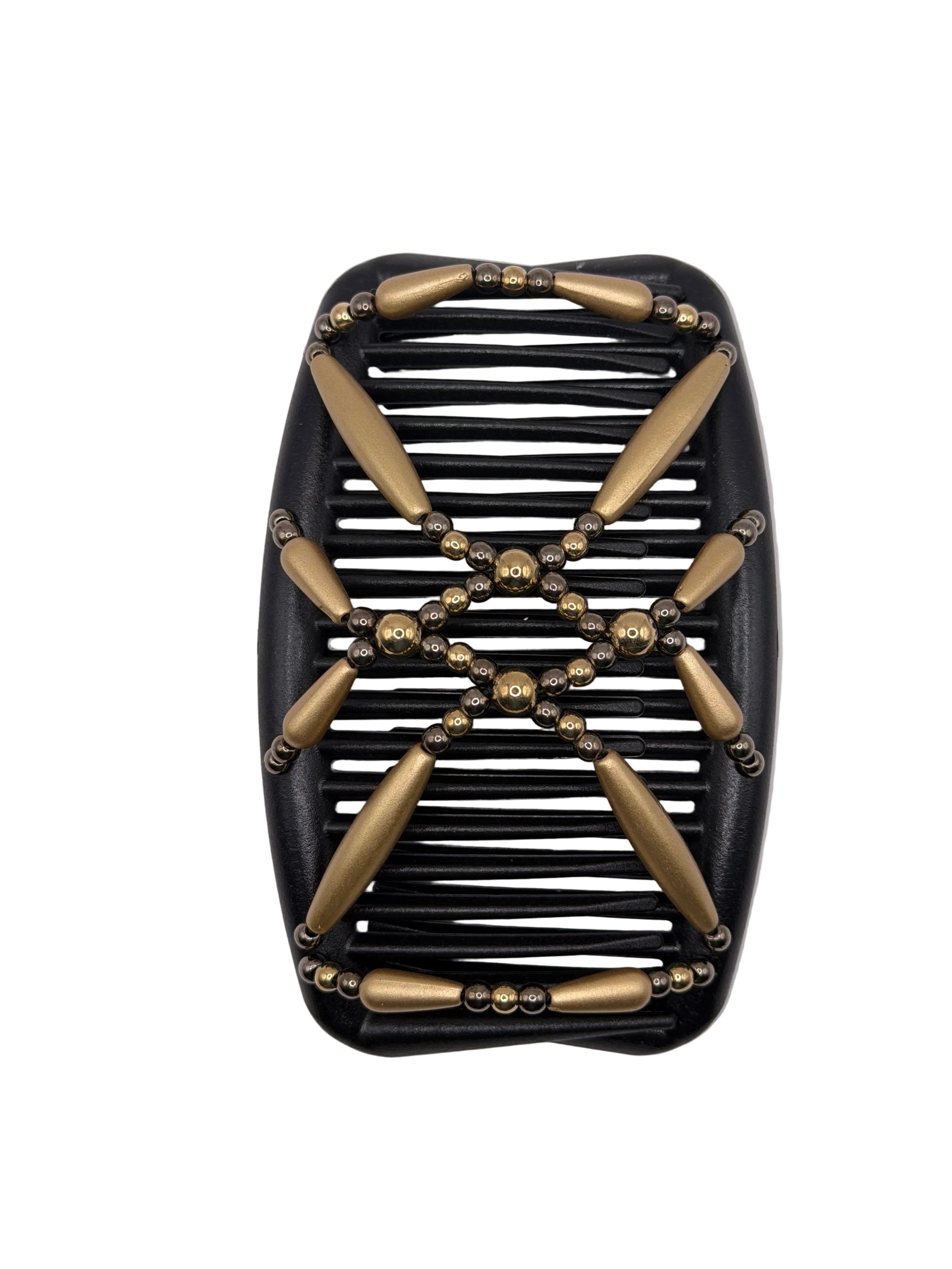 Pearl Gold Charcoal Hair Comb