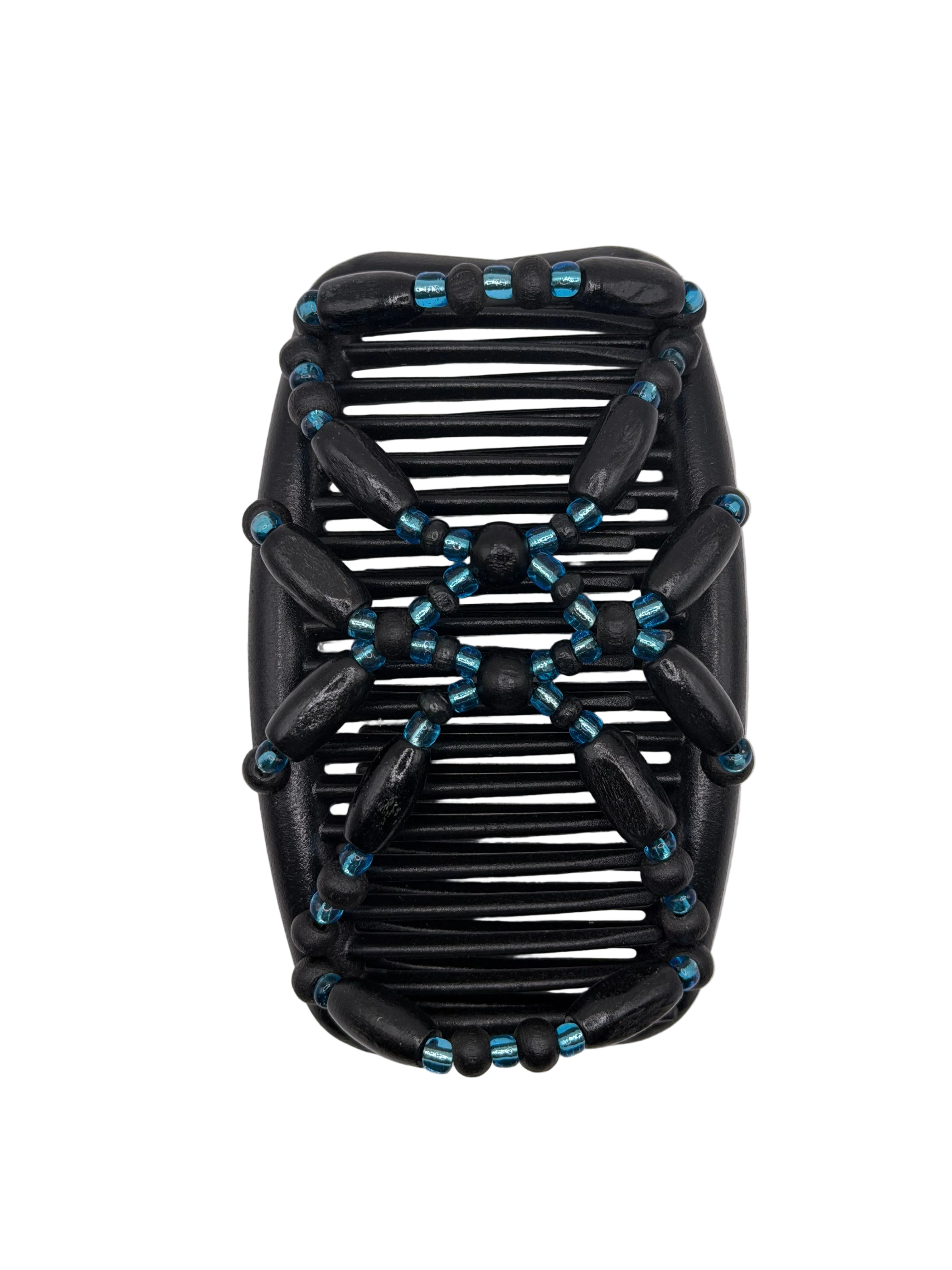 Wood Black Turquoise Hair Comb